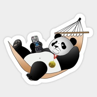 Panda - Medal Gold, animal, Lazy, Nature Lovers, Panda gifts for girls, sneezing panda, zoo, Sticker